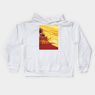 Beach in Phu Quoc Island During Sunset in Kien Giang Province Vietnam WPA Art Deco Poster Kids Hoodie